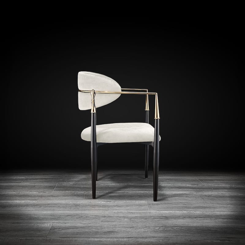 Roubi Gold Stainless Steel Dining Chair