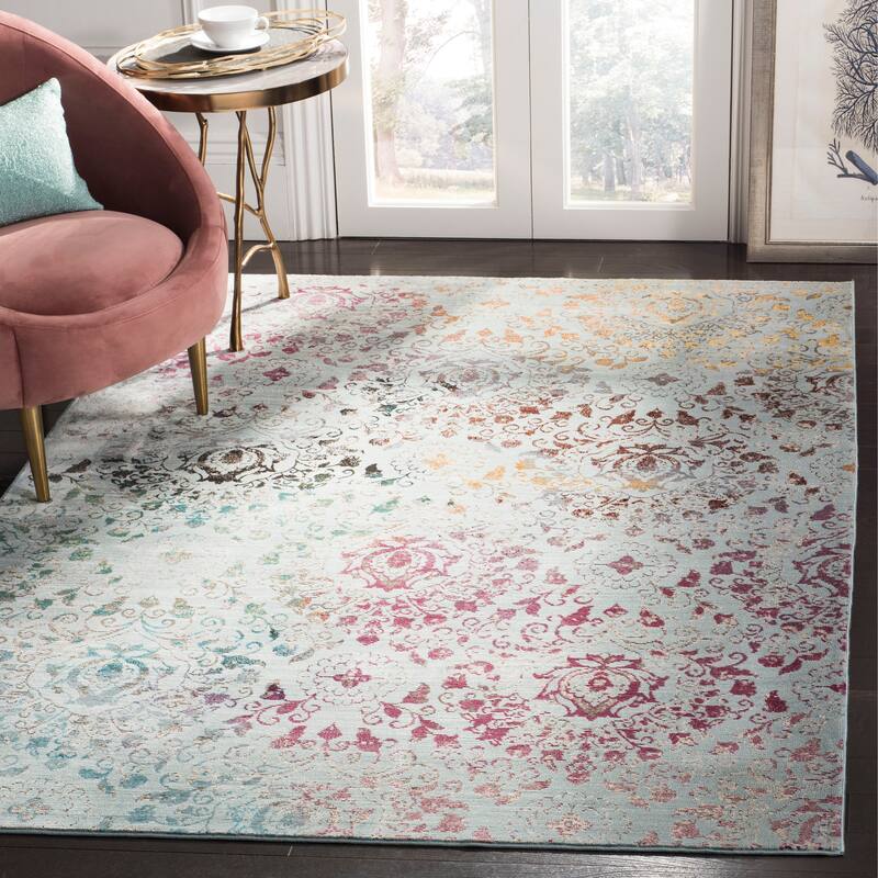SAFAVIEH Aria Bilha Vintage Boho Damask Rug - 8' x 10' - Blue/Multi