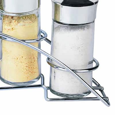 Home Basics Chrome Spice Rack with 6 Empty Glass Spice Jars - Jar: 2.5oz. Rack: 5.75" x 13.5" x 2.6"