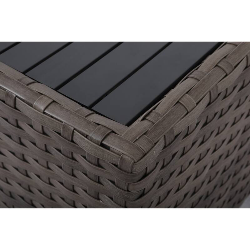 Bali Silver/Gray Two-Tone Wicker/Rattan Coffee Table