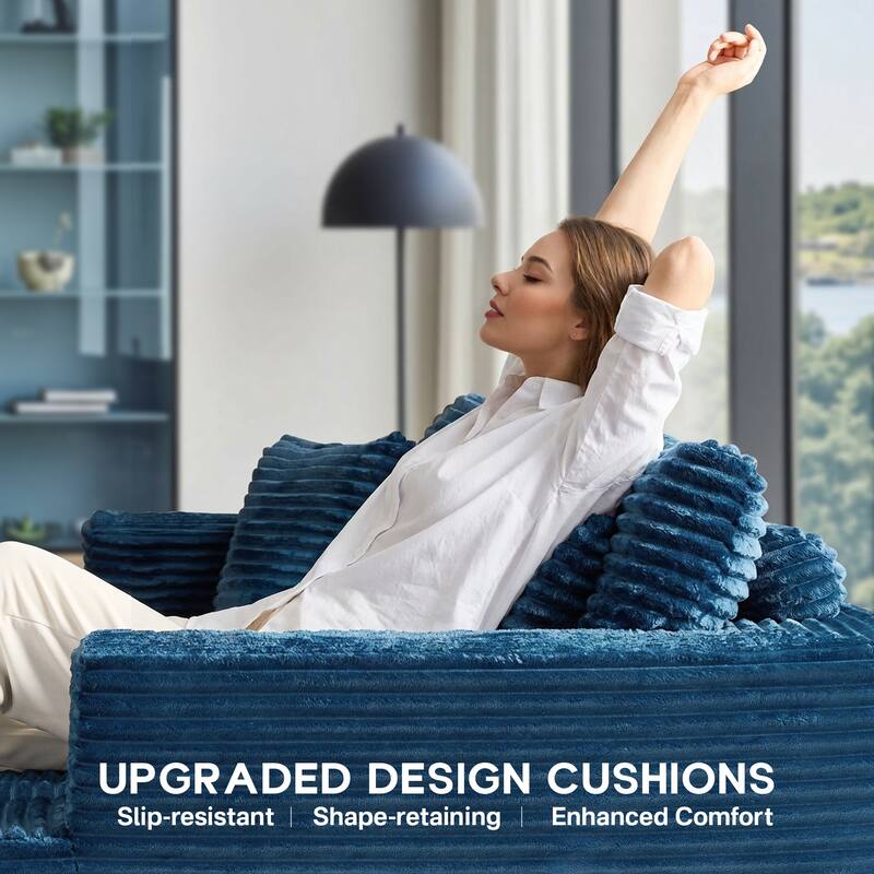 OVIOS All-Foam Plush L-Shaped Sofa​