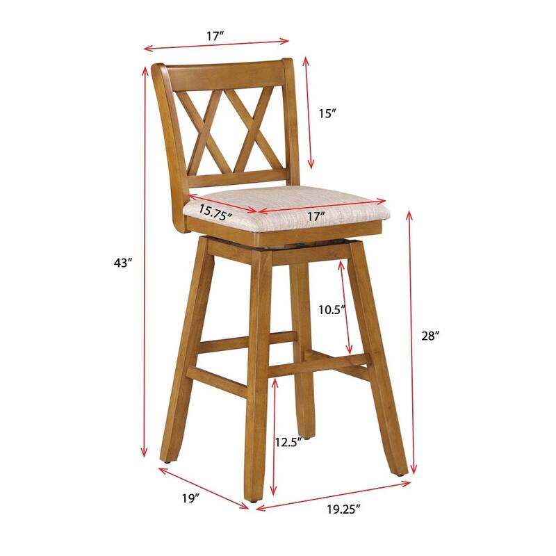 Brookline Wooden Linen Swivel Dining Room Barstool