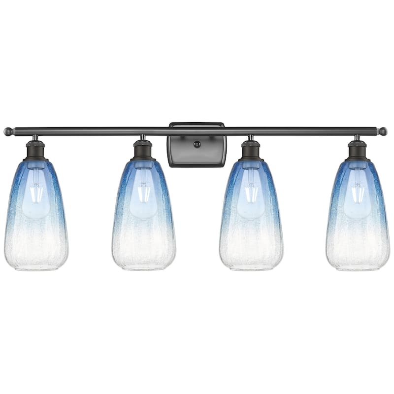 Innovations Lighting 516-4W-14-36 Brookhaven Almond Vanity Brookhaven - Oil Rubbed Bronze / Sapphire Blue