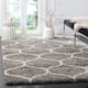 SAFAVIEH Hudson Shag Ogee Trellis 2-inch Thick Area Rug - 11' x 15' - Grey/Ivory