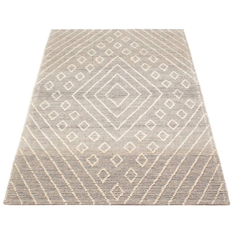 ECARPETGALLERY Braid weave Sienna Grey Wool Rug - 5'0 x 8'5