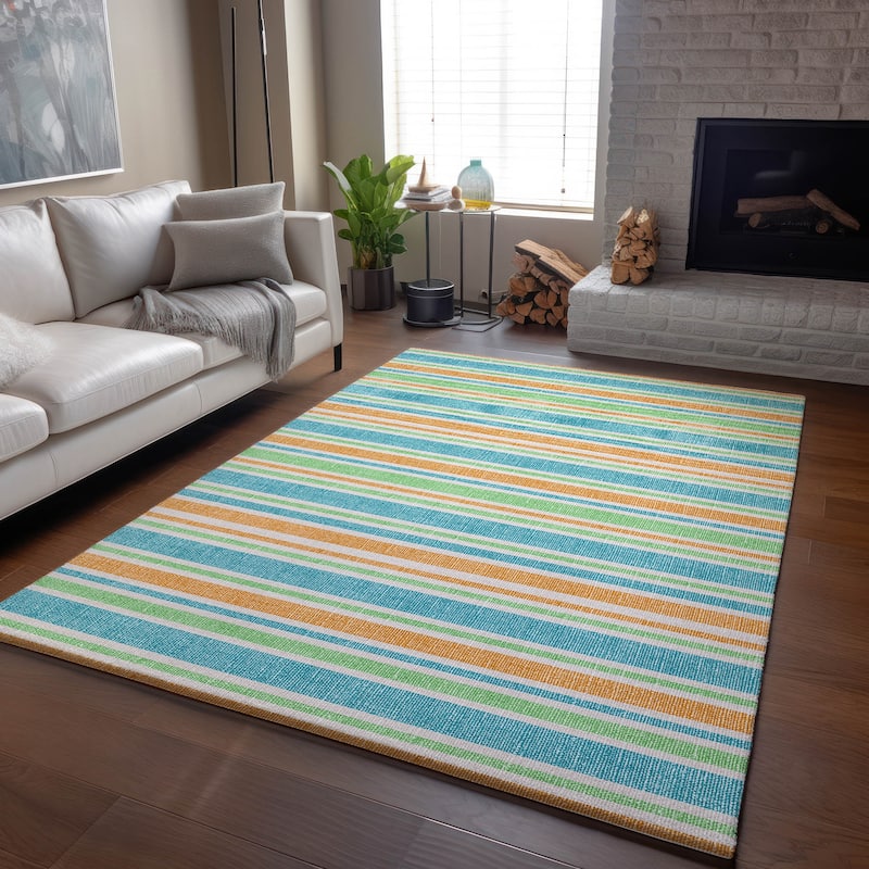 Premium Washable Super Soft Modern Cabana Stripe Mayfield Rug