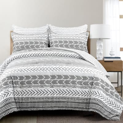 Lush Decor Hygge Geo Reversible 5 Piece Comforter Set