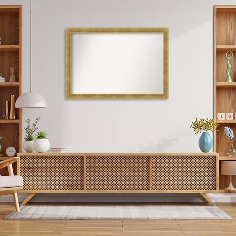 Angled Non-Beveled Wood Framed Wall Mirror