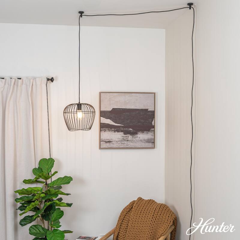 Hunter Redding Matte Black 1 Light Pendant - Industrial, Modern & Contemporary - Kitchen, Dining Room, Entryway, Laundry Room