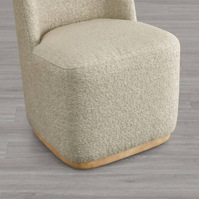 Brian Modern Dining Chairs with Casters&Wood Base Set of 2