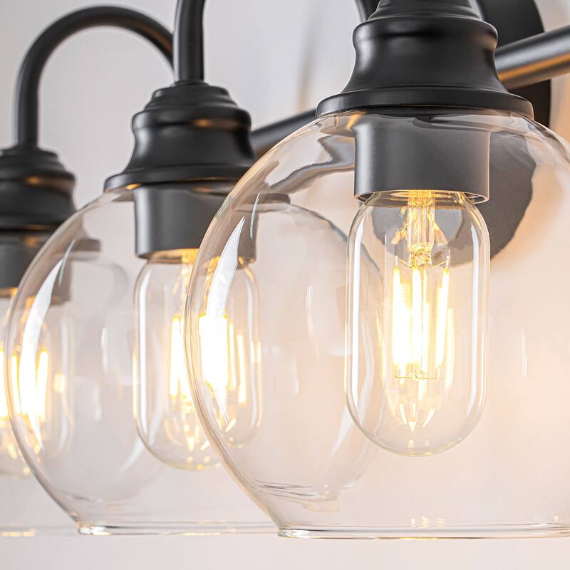 Starsky 3-Lights 20in. Dimmable Bathroom Vanity Light with Glass Globe Shade