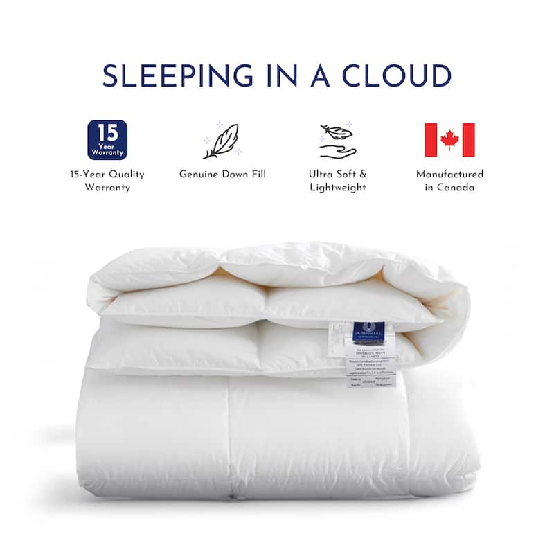 Highland Feather 850 Loft Hungarian White Goose Down Duvet Comforter 500TC Casing