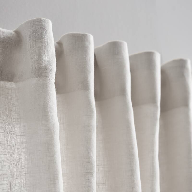 100% Linen Back Tab Lined Curtain Panel Pair