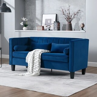 Modern Stylish Velvet Loveseat 2-Seater Sofa Couch with Wooden Legs ...
