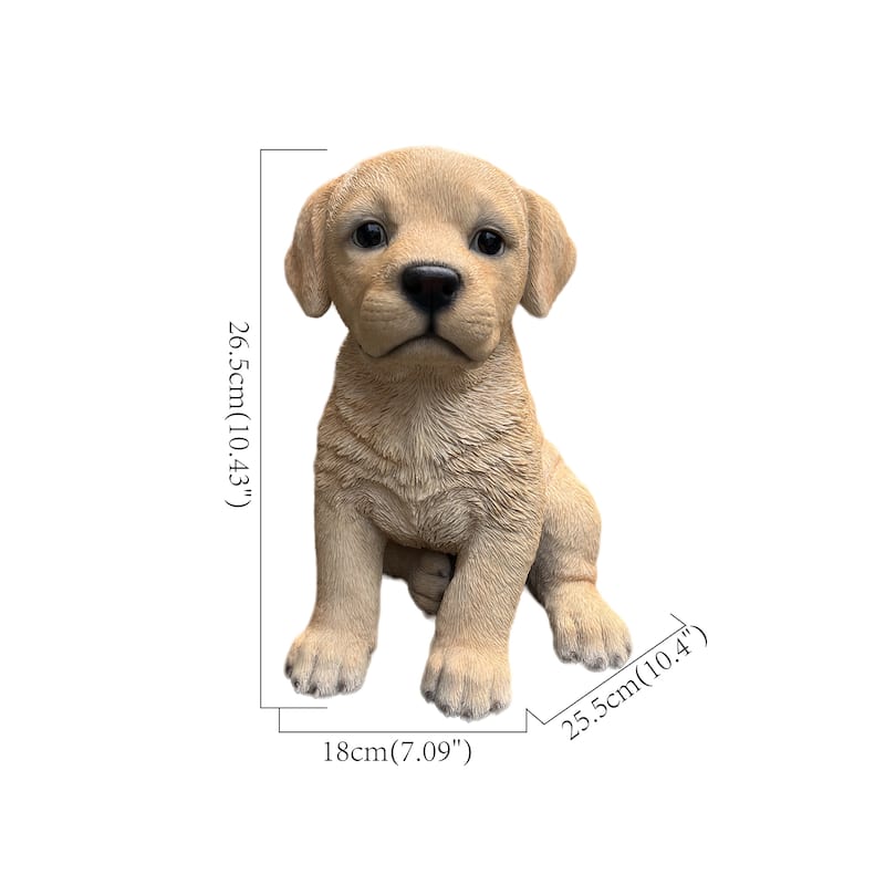 Labrador Puppy Outdoor Garden Statue - 10.5" - Yellow