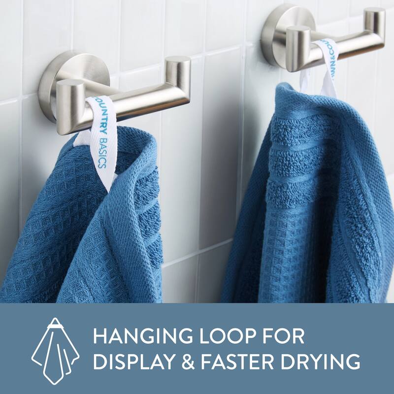 TOWN & COUNTRY BASICS 4-Piece Waffle Woven Terry Stripe Bath Towel Set, - 30"x56"