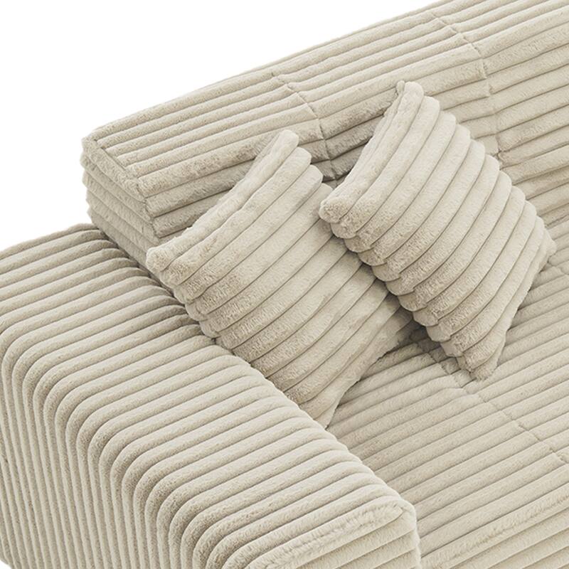 Scandinavian Corduroy Full-Foam Modular Sectional Sofa Set