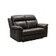 preview thumbnail 6 of 16, Abbyson Braylen 2 Piece Top Grain Leather Manual Reclining Sofa and Loveseat Set
