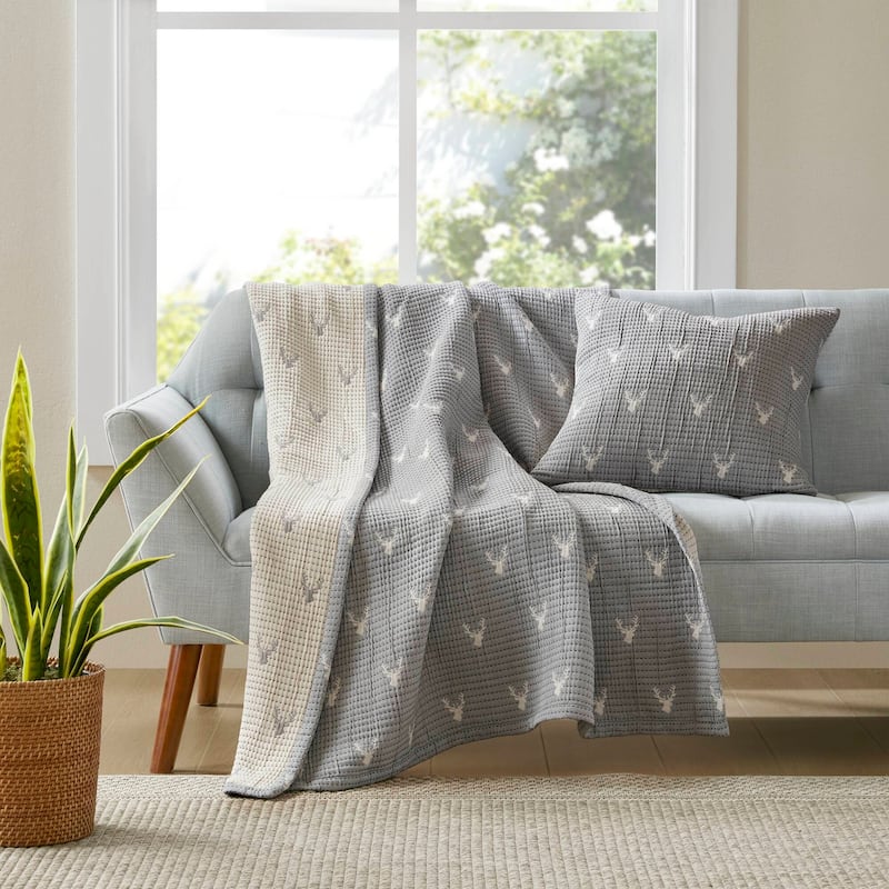 Woolrich Keystone Throw/Pillow Set - Grey