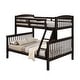 preview thumbnail 2 of 18, Slat Design Twin over Full Bunk Bed with Angled Ladder in Dark Walnut