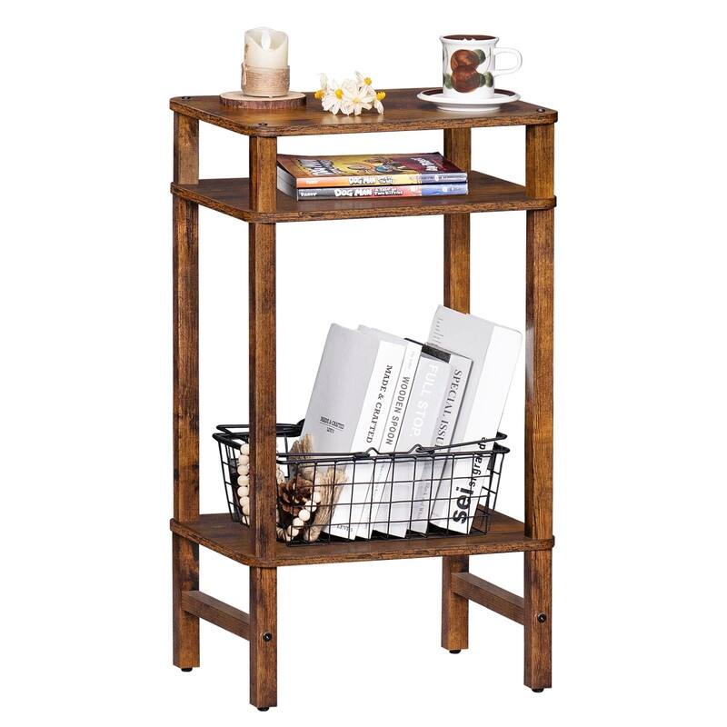 28in Tall Side Table 3-Tier Small Narrow End Table for Couch
