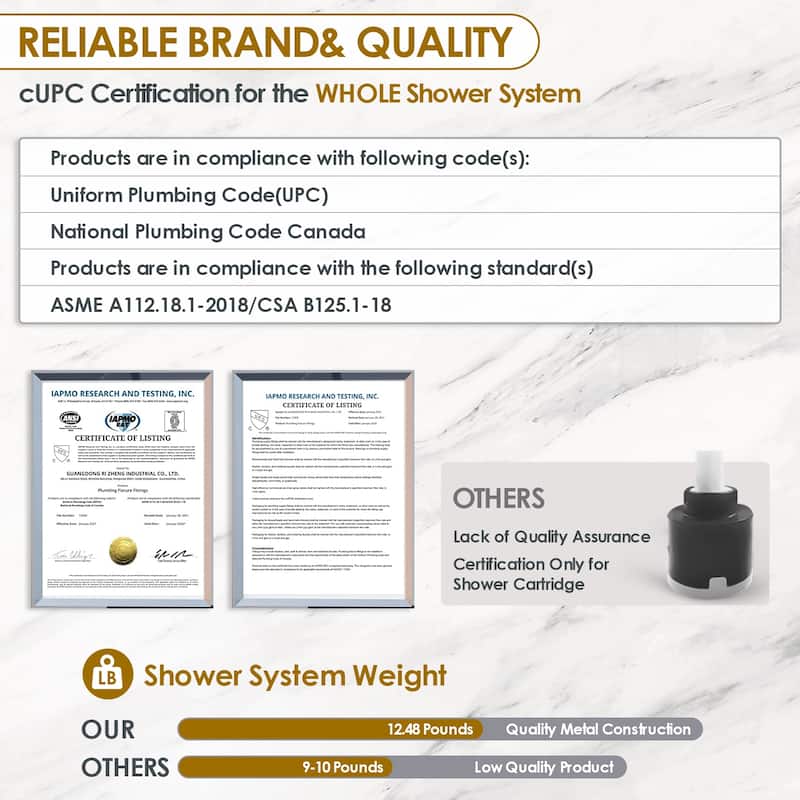 Rainfall Shower System with High Pressure 10 inch Shower Head Hand Held Shower Head Bathroom Mixer Shower Complete Combo Set