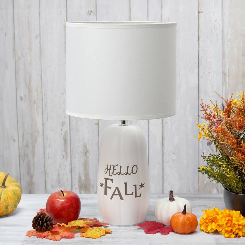 Hello Fall Pumpkin Table Lamp - 17.75" - White