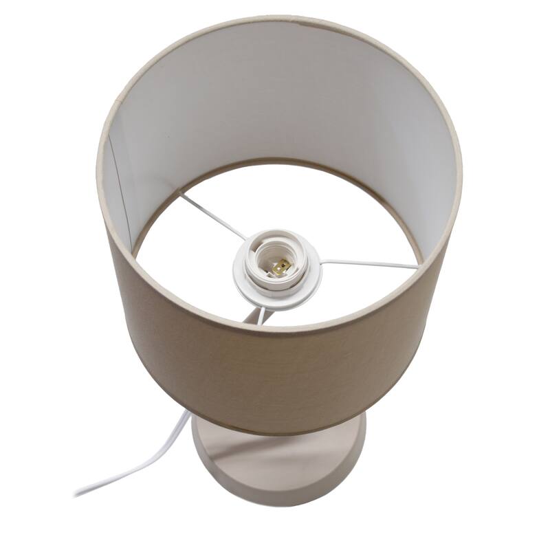 Abstract Angular Table Lamp with Drum Shade - 17" - Beige