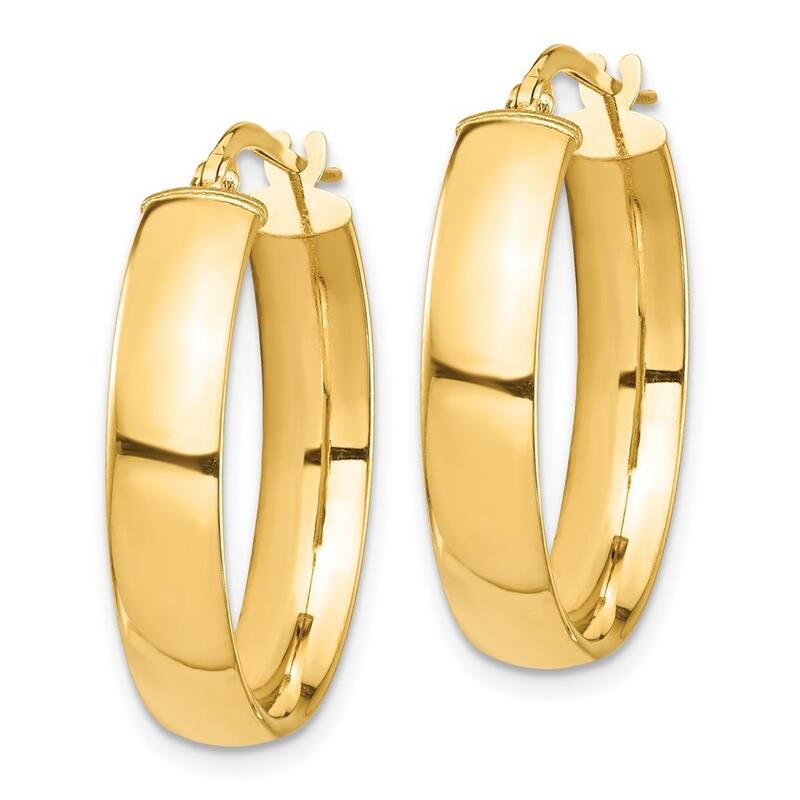 Curata 14k Yellow Gold High Polished Hoop Earrings - 26x24.8mm