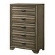 preview thumbnail 5 of 5, Roundhill Furniture Loiret Rubbed Gray Oak Finish Wood Storage Platform Bedroom Set with Dresser, Mirror, Nightstand, Chest