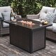 preview thumbnail 7 of 6, Outdoor 44 Inch 50,000 BTU Propane Gas Rattan Fire Pit Table, Aluminum Top