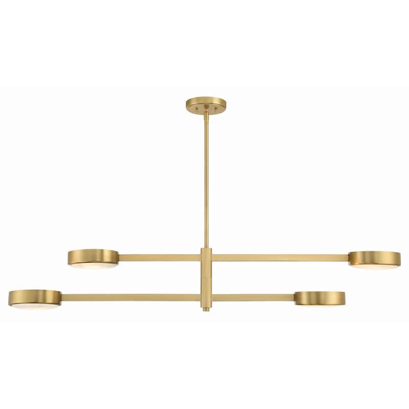 Orson 4 Light Modern Gold Chandelier - 54"W x 9"H x 7"D