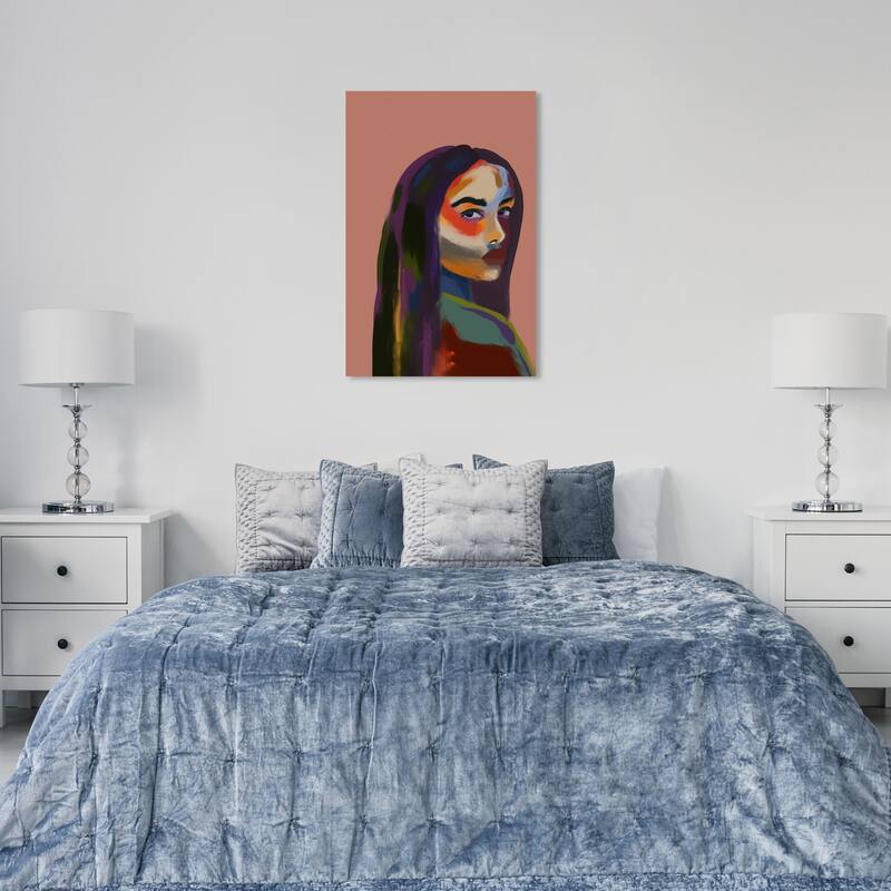 Wynwood Studio Canvas People and Portraits Rasta Girl Portrait Bronze and Copper Rose Tropical Wall Art Canvas Print - 36 x 24
