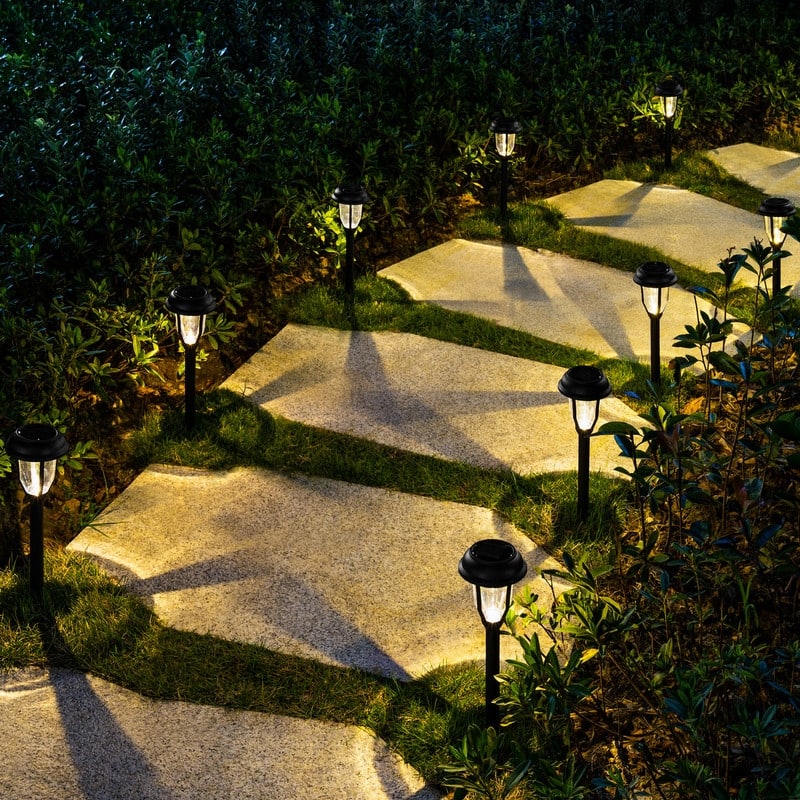 Solar Pathway Lights Outdoor Garden Warm White LED Lights 8 Pack - 8 Pack