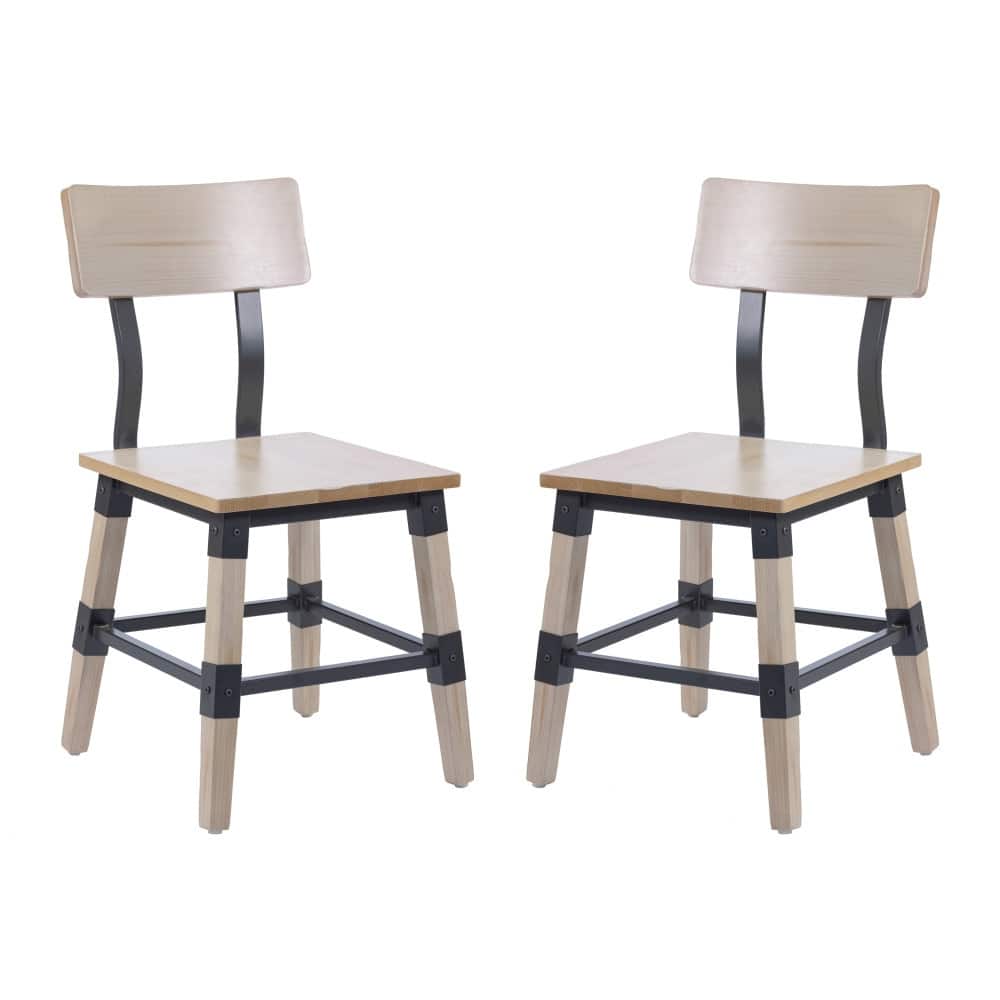 2 Pack Commercial Grade Rustic Antique Industrial Style Wood Dining Chair