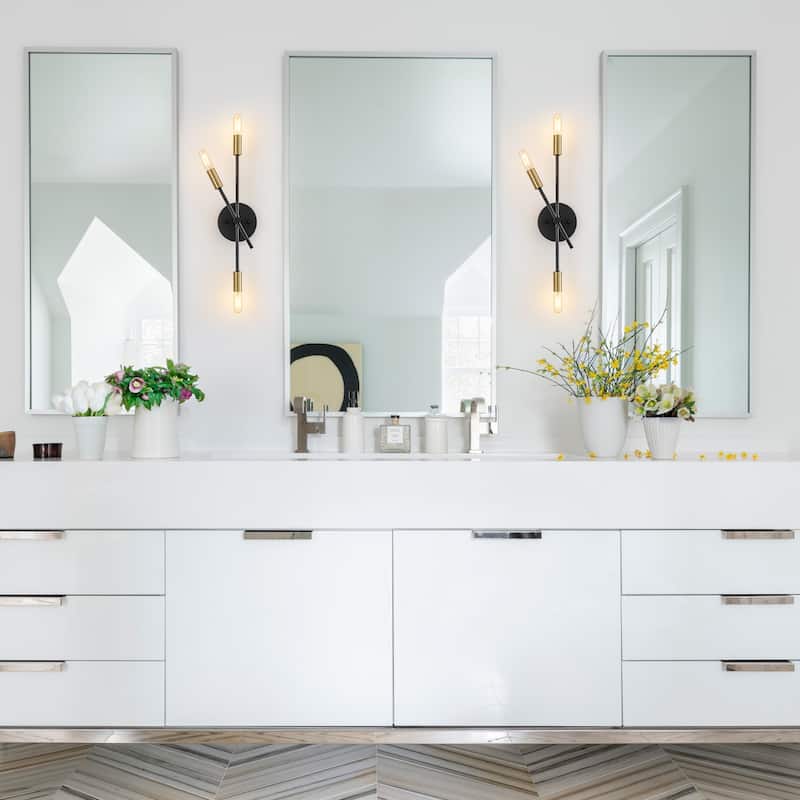 3-Light Minimalist Industrial Matte Black Metal Wall Sconce Modern