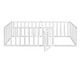 preview thumbnail 5 of 34, Twin Floor Bed Frame, Fun Fence Design with Openable Door, No Slats