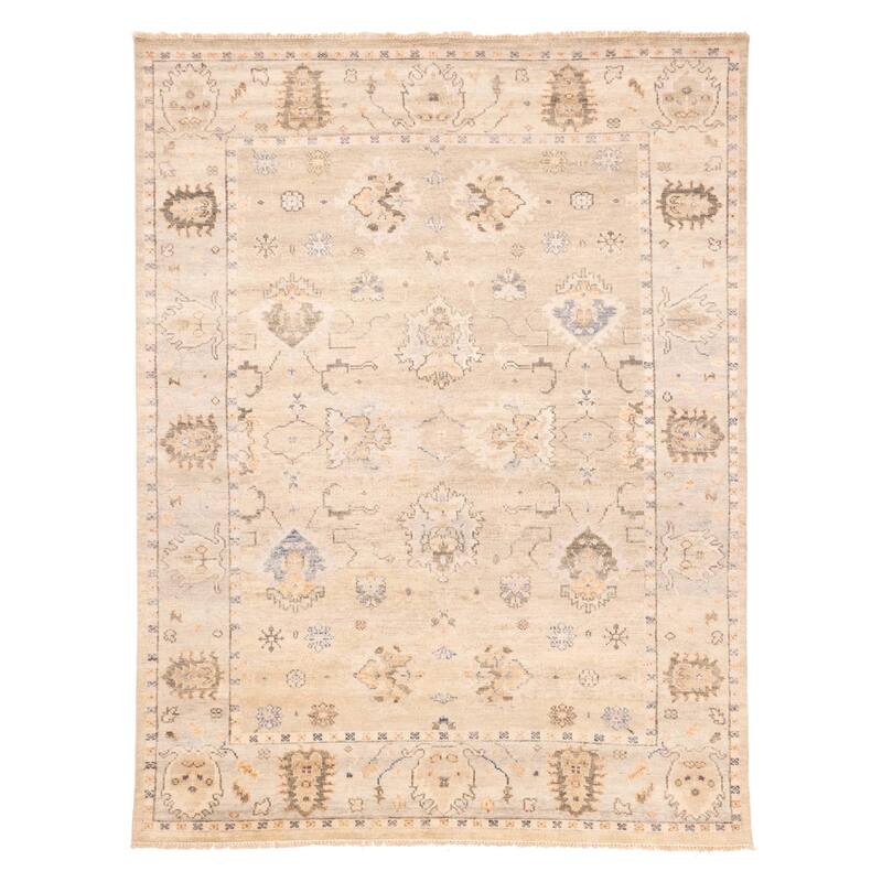 ECARPETGALLERY Hand-knotted Jules Serapi Light Khaki Wool Rug - 9'0 x 12'0