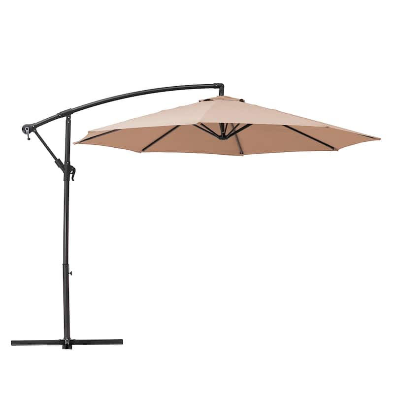 Clihome 10Ft Outdoor Crank Cantilever Patio Umbrella Without Base