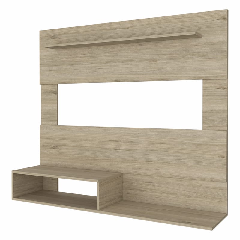 Modern 55" TV Entertainment Center with Open Shelving and Cable Management for 50" TV - 47.2" H x 55.1" W x 12.4" D - Brown