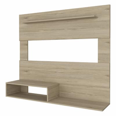 Modern 55" TV Entertainment Center with Open Shelving and Cable Management for 50" TV - 47.2" H x 55.1" W x 12.4" D