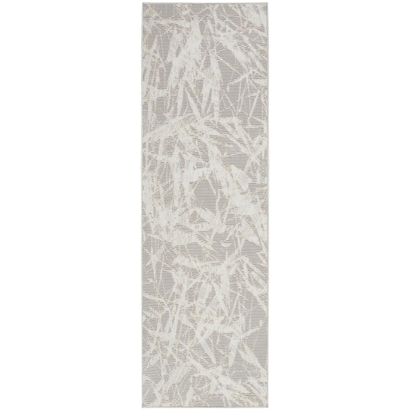 Calvin Klein CK950 Rush Indoor only Grey Abstract Area Rug - 2' 3" x 7' 3" - Grey/Ivory - Runner
