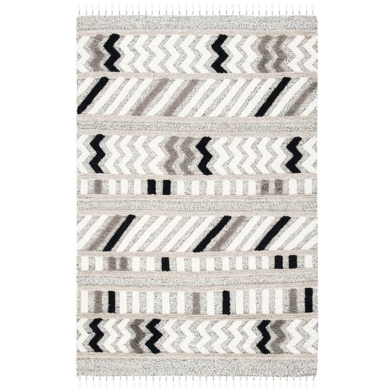 SAFAVIEH Hand-Knotted Casablanca Shag Jera Wool Tassel Rug