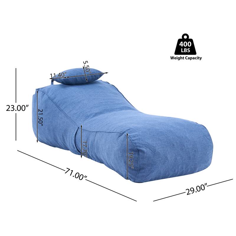 Christopher Knight Home- Fiano Fabric Outdoor Bean Bag Lounge Chair