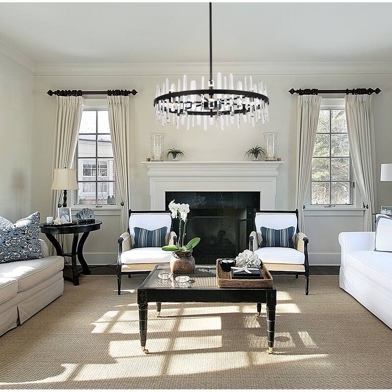 Indigo Home 36 inch crystal round chandelier