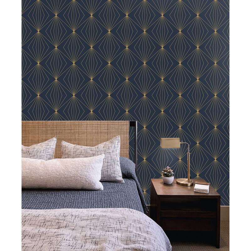 Seabrook Designs Gem Geometric Prepasted Wallpaper - 20.9 in W x 33 ft. L