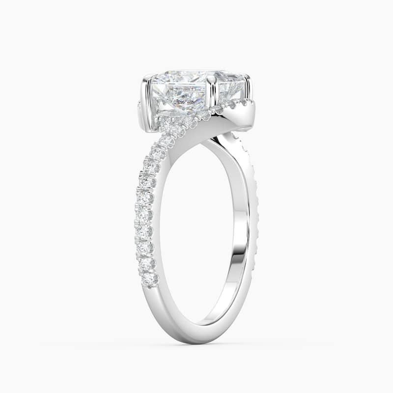 Auriya 14k Gold Princess Lab Grown Diamond Bypass Engagement Ring 1.00 to 5.00 ct. tw. (F-G, VS)