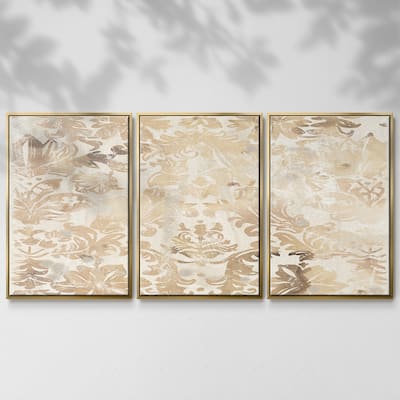 Walnut Damask II - Multi Piece Framed Canvas