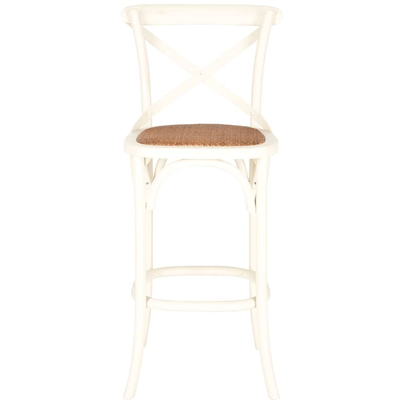 SAFAVIEH Reggie 30-inch x-Back Antique White Bar Stool - 19.7" W x 21.3" L x 44.1" H - 20Wx21Dx44H