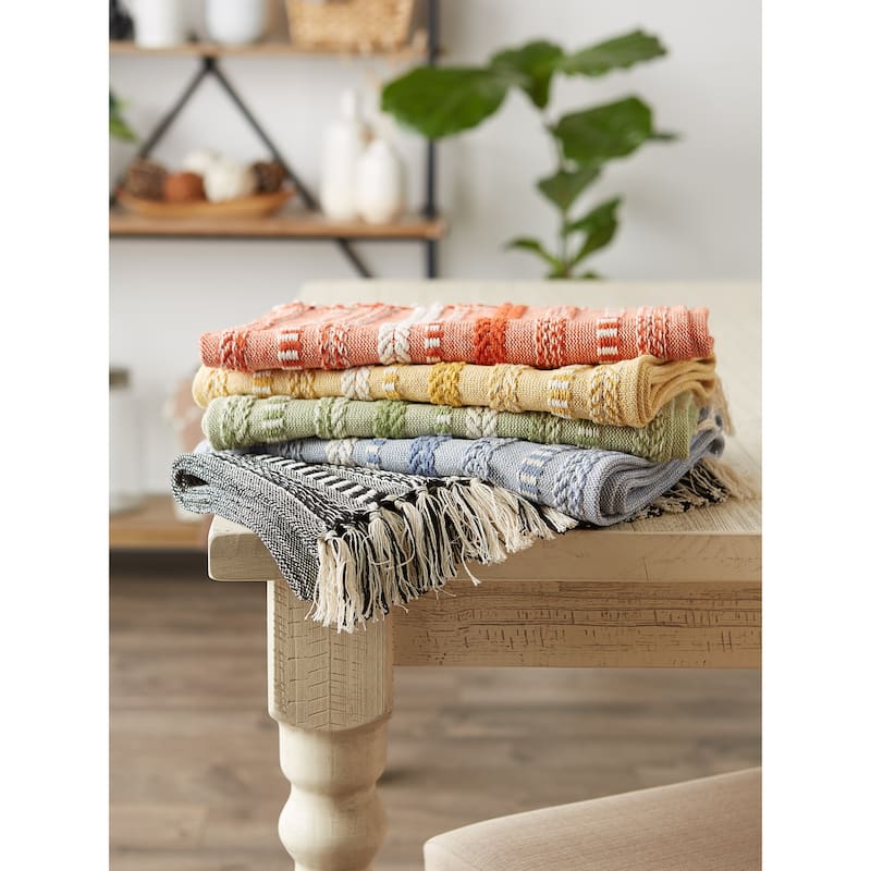 DII Black Braided Stripe Table Runner
